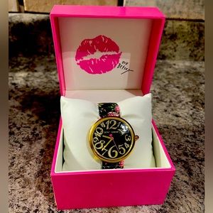 Betsey Johnson Black Floral Woman’s Watch - LNWT